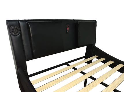 Platform Bed Frame With LED Lighting, tooth Music, Vibration Massage