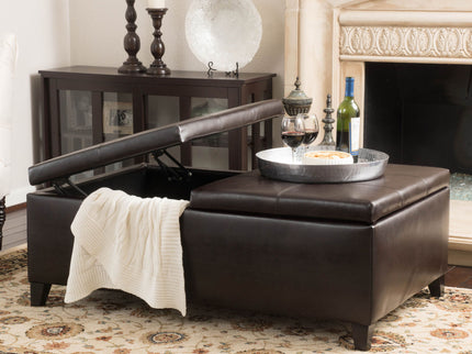 Lanister - Ottoman Double Top Storage - Brown