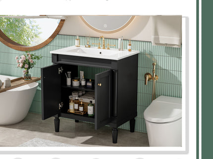 Bathroom Vanity Cabinet With Sink, Soft Close Doors, Storage Cabinet