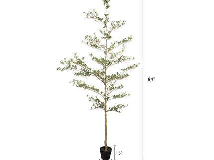 7Ft Artificial Olive Tree With Pot, Realistic Tall Fake Plant For Indoor Decoration - Green Leaves
