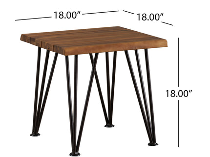 Zion - Outdoor Industrial Iron And Coffee Table - Teak