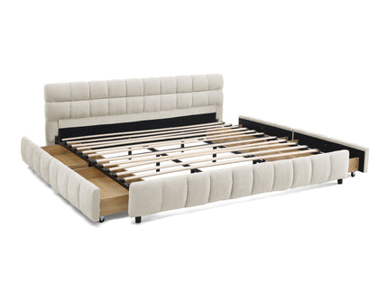 Modern Platform Bed Frame With Thick Fabric