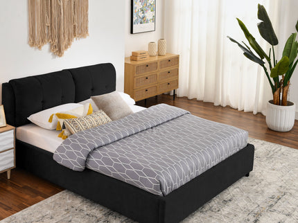 Storage Upholstered Hydraulic Platform Bed With Integrated Headboard