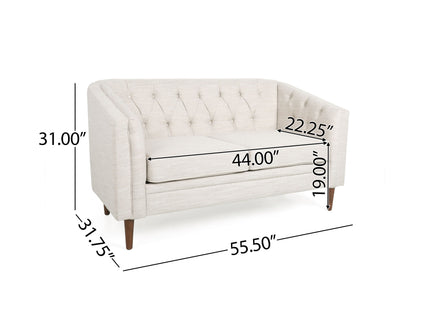 Sophisticated Loveseat With Diamond Stitched Detailing