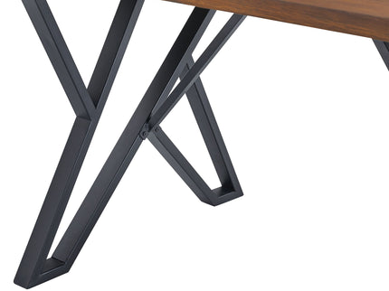 Industrial Style Indoor Dining Table With Metal Legs - Walnut / Black