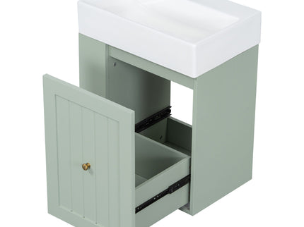 Modern Bathroom Vanity With Sink, Storage Cabinet, Drawer & Side Shelf