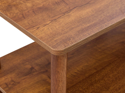 Modern 2 Tier Coffee Table With Open Storage Shelf For Living Room