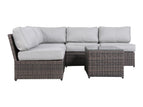 Dark Brown / 2 Pc. 5 Seater Symmetrical Sectional, Table