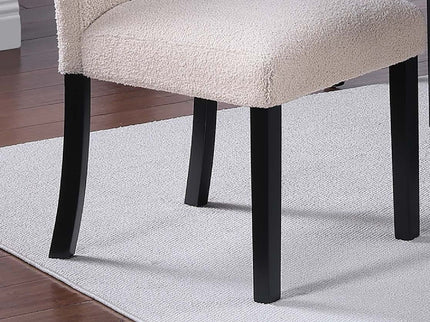 Upholstered Dining Chairs With Channel Tufting (Set of 2) - Black / Black / Neutral / Neutral