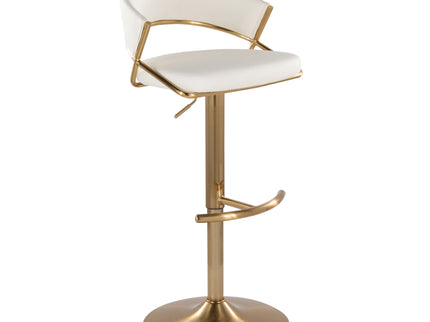 Jie - Contemporary Adjustable Barstool With Swivel With Rounded T Footrest (Set of 2)