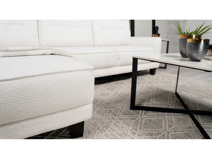 Granholm - Upholstered Curved Arm Sectional Sofa - White