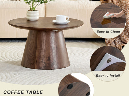 Circular Coffee Table With Adjustable Feet