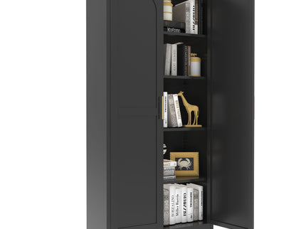 Shapely Doors Cabinet, Metal Storage Cabinet With Doors And Adjustable Shelves
