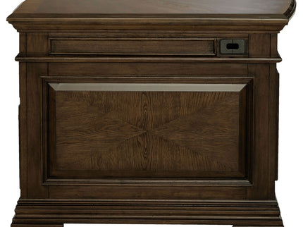 Stigham - 7 Drawer Executive Desk With Lockable File Cabinets - Oak