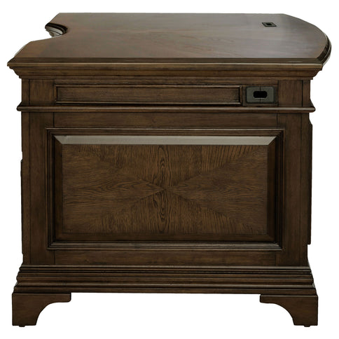 Stigham - 7 Drawer Executive Desk With Lockable File Cabinets - Oak