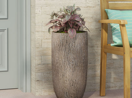 Magnesium Oxide Planter For Outdoor Use - Natural Wood