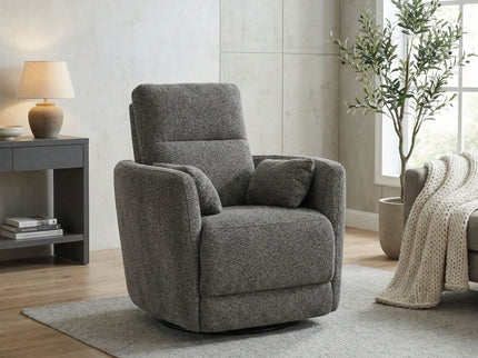 Milan - Swivel Recliner With Manual Footrest - Gray