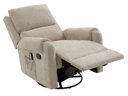 Manual Recliner Massage Chair With Swivel Rocker, 8 Massage Modes, Side Storage Pocket