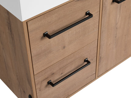 48" Freestanding Bathroom Vanity With Sink, Soft Close Cabinet Doors, 4 Drawers - Imitative Oak