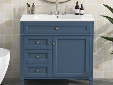 Bathroom Vanity With Top Sink, Storage Cabinet With 2 Drawers And Tip Out Drawer
