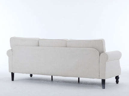 Rolled Arm Sofa With Nailhead Trim With Wooden Legs