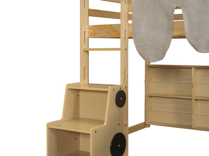 Loft Bed With House Shaped Frame And Tent