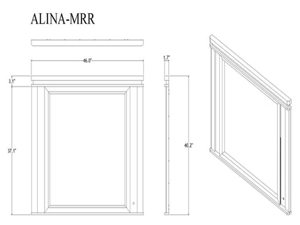 Adalid - Square Shaped Mirror With LED Lighting And Glittered Detailing - White