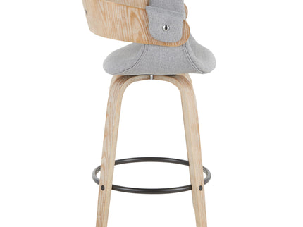 Elisa - Farmhouse Counter Stool (Set of 2) - White Washed / Gray