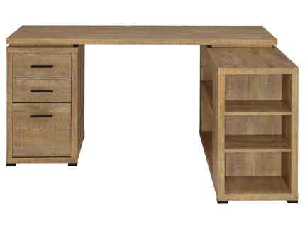 Caelum - L - Shaped Computer Desk With 3 Drawers - Mango Color