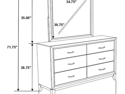 Cabrillo - 6 Drawer Dresser With Mirror - Gray