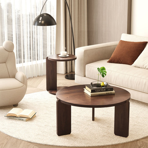 Round Coffee & End Table Set