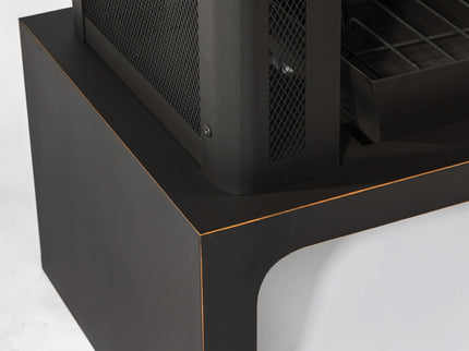 Fireplace, 50000 Btu Fire Pit, Wood Burning Chimney For Outside - Black