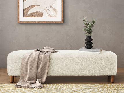 Contemporary Ottoman With Foam Cushion And Durable Upholstery