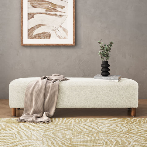 Contemporary Ottoman With Foam Cushion And Durable Upholstery