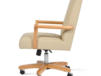 Dumont - Modern Farmhouse High Back Executive Home Office Chair - Neutral Cream Beige / Natural