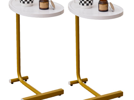 C-Shaped Side Table, Small Sofa Table For Cough, Bedroom