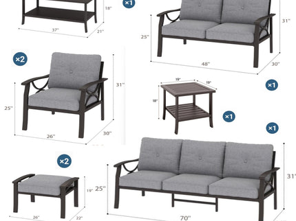 Patio Furniture Set With Coffee Table And Cushions For Backyard