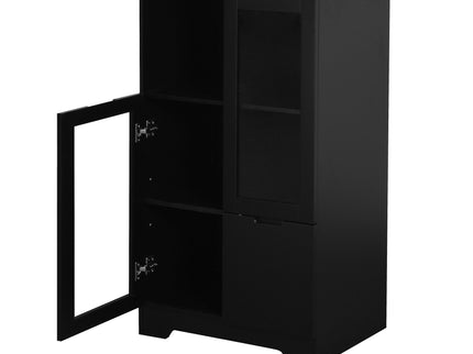 Modern Cabinet With Glass Doors And Drawer