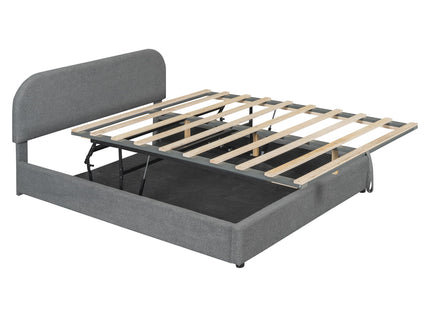 Upholstered Platform Bed With Hydraulic Storage System
