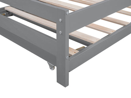 Platform Bed With Adjustable Trundle