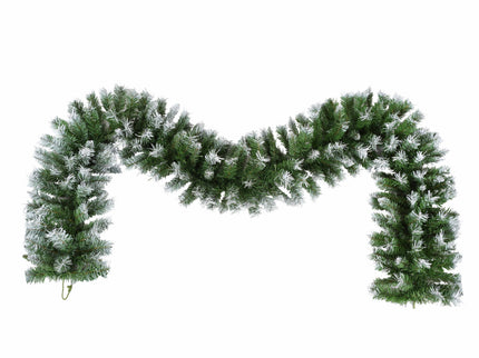 Artificial Christmas 3 Piece Set Wreath And 2 Entrance Trees With LED Lights - White / Green