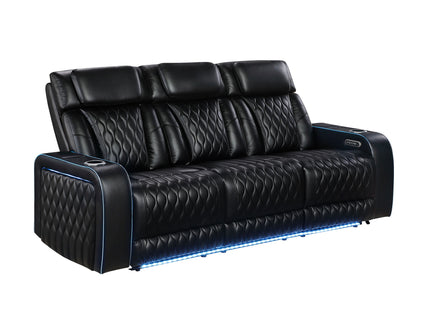 Electra - Power Reclining Sofa With Power Headrests, Drop Down Table, Reading Light, Massage, LED Lighting And USB Control