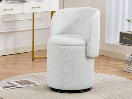 Barrel Chair & Built In Storage, 360° Swivel - Beige