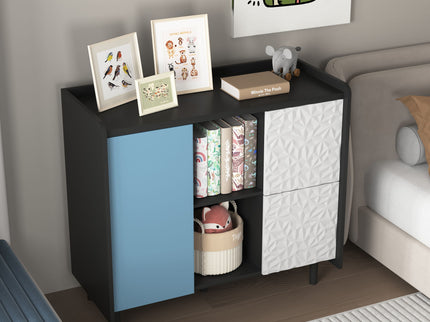 Modern Sideboard Buffet Cabinet With Doors And Unique Panel Styling