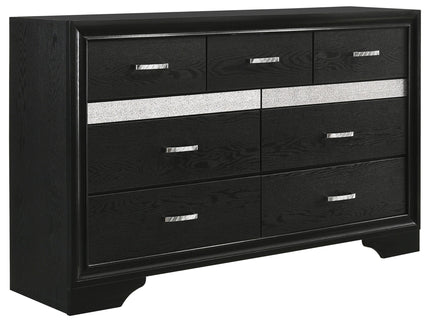 Modern Bedroom Set With Upholstered Headboard And Textured Storage