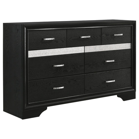 Modern Bedroom Set With Upholstered Headboard And Textured Storage