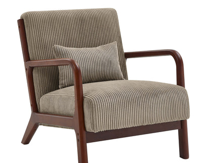 Upholstered Armchair With Back Support Pillow
