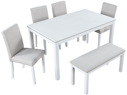 Dining Table Set With Crystal Decoration And Upholstered Chairs