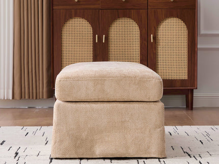 Wide Modern Upholstered Ottoman Foot Stool