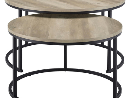 Arrize - 2 Piece Round Nesting Coffee Table Set - Pine Wood